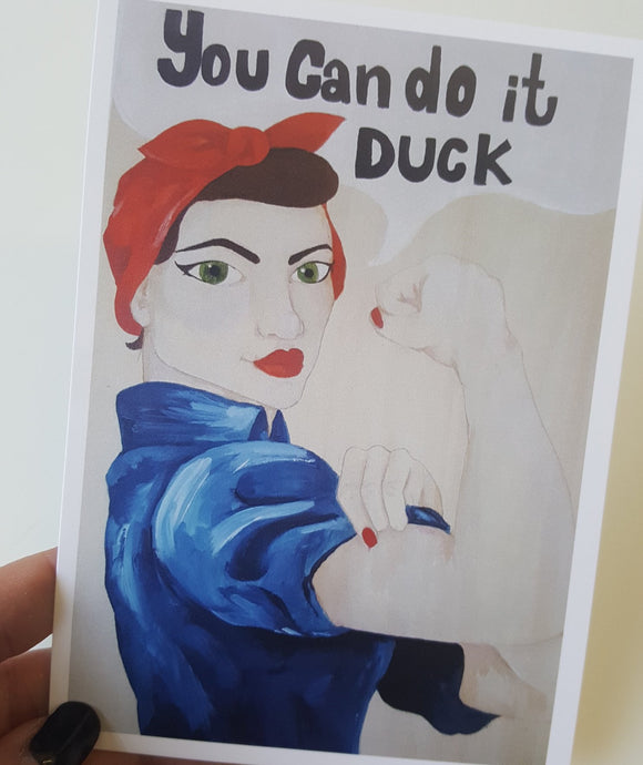You can do it Duck - Postcard