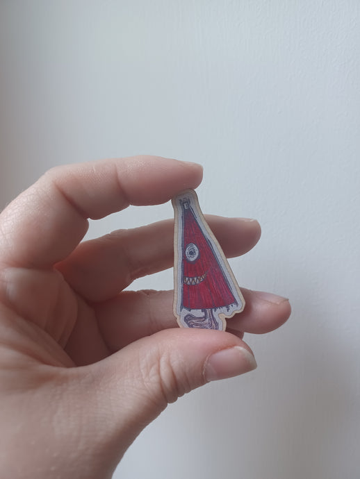 Kasa-obake Wooden Pin Badge