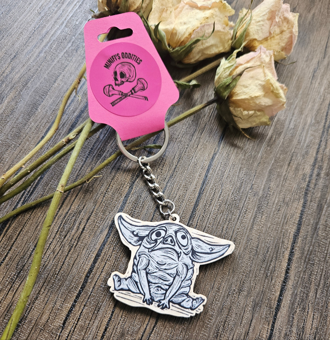 Squonk wooden keyring