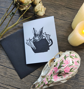 A6 blank bat-tea card
