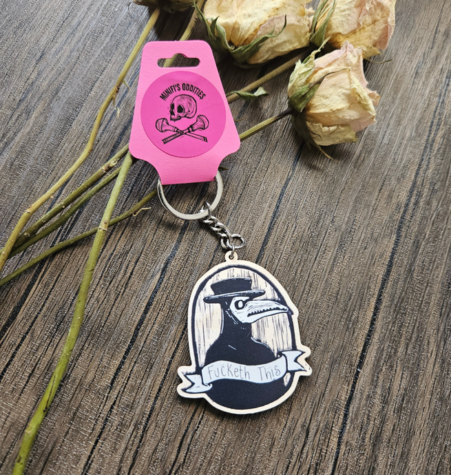 Fucketh this wooden keyring