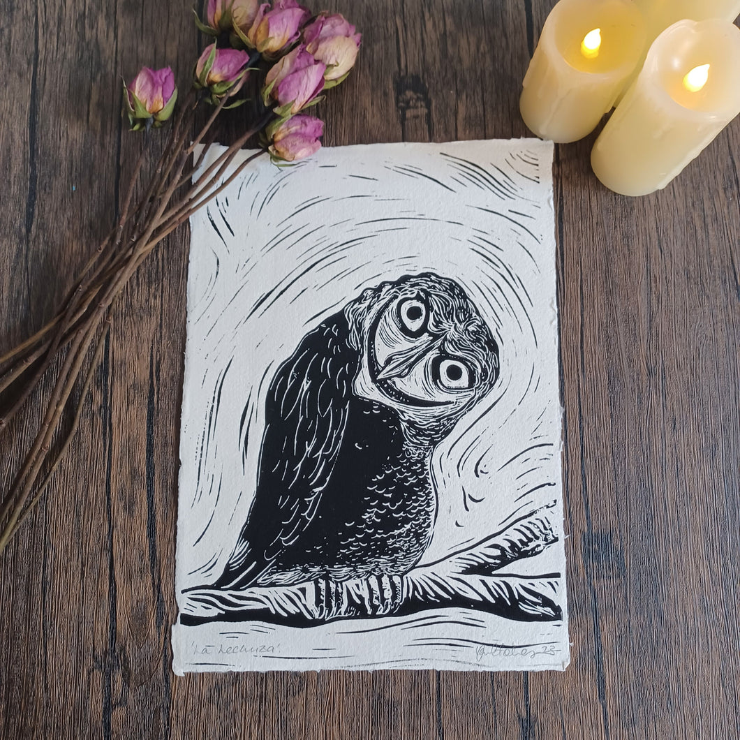 La Lechuza-A4 Lino print