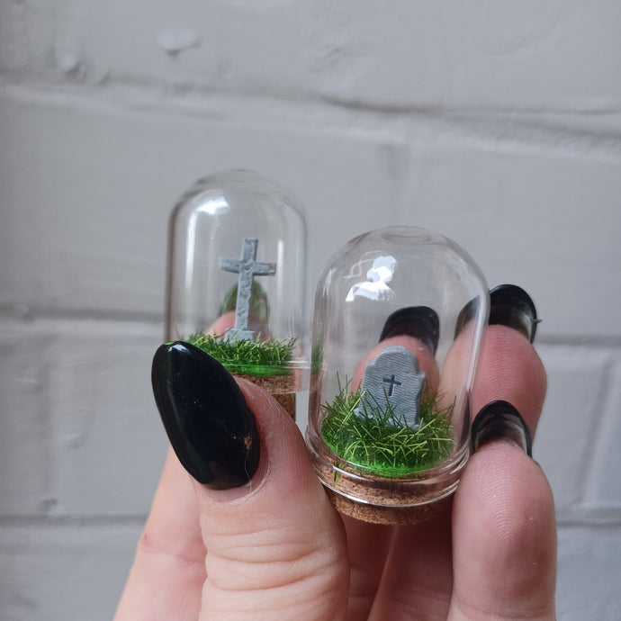 Tiny Gravestone curio jar