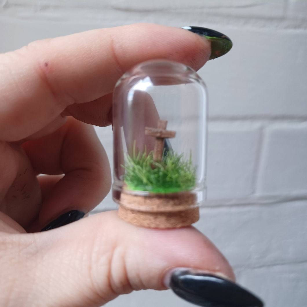 Tiny Gravestone curio jar