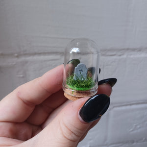 Tiny Gravestone curio jar