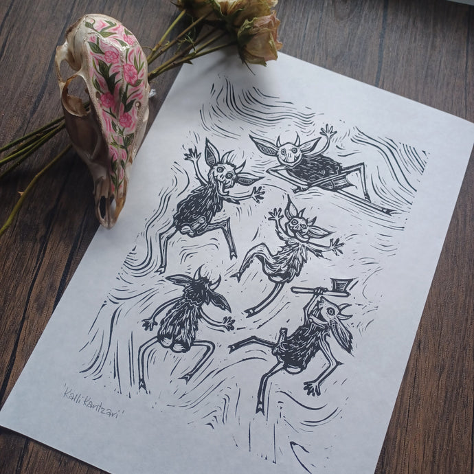Kallikantzani Lino print A4