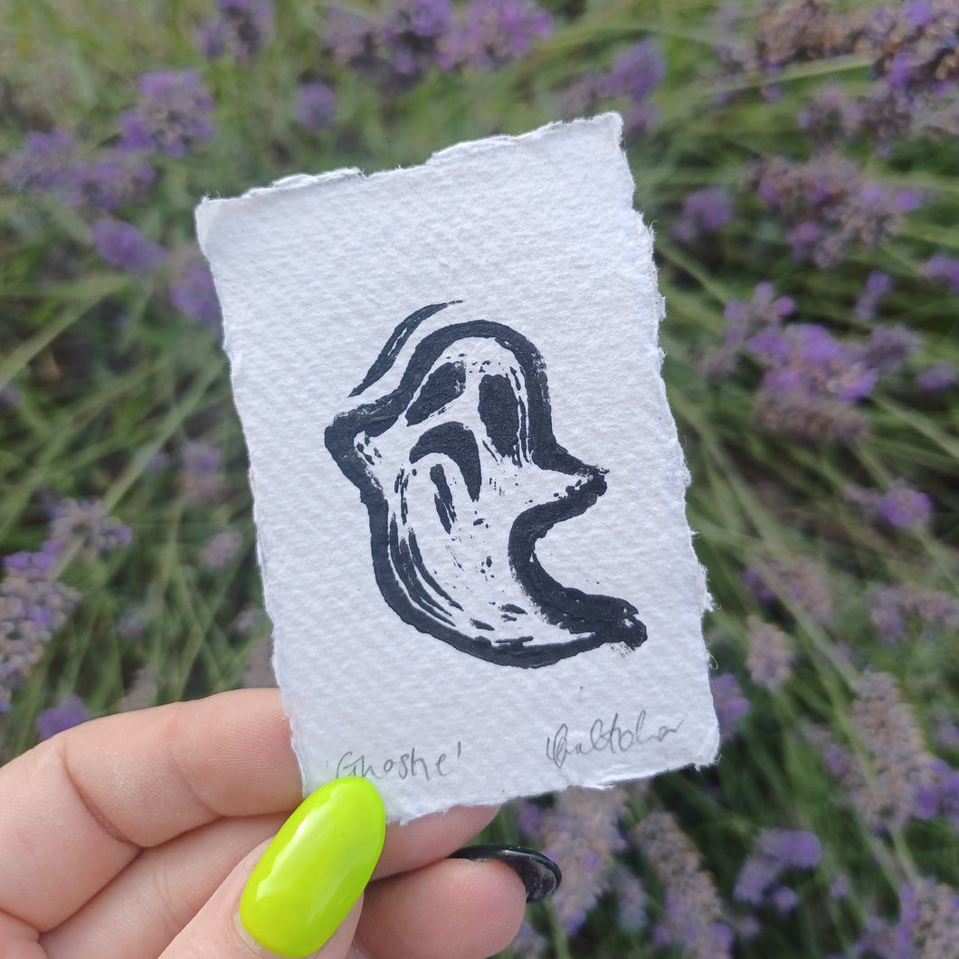 Mini Ghost Lino Print