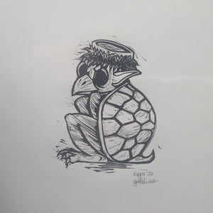 Kappa lino print- white