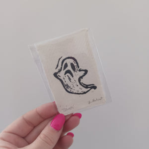 Mini Ghost Lino Print