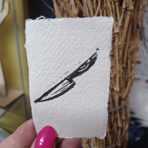 Mini knife Lino Print