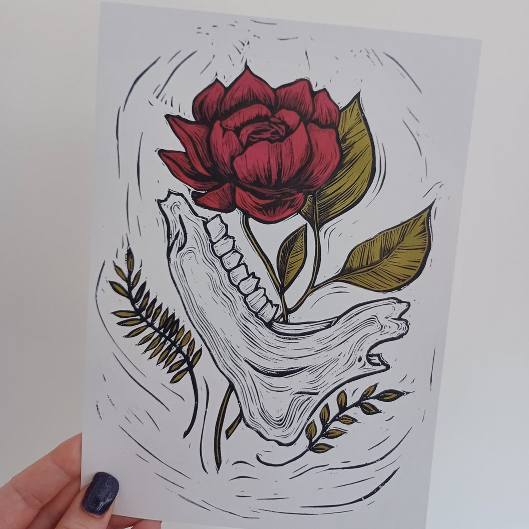 A5 Red 'Offering' Print