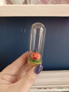 Pumpkin Glass Curio Jar